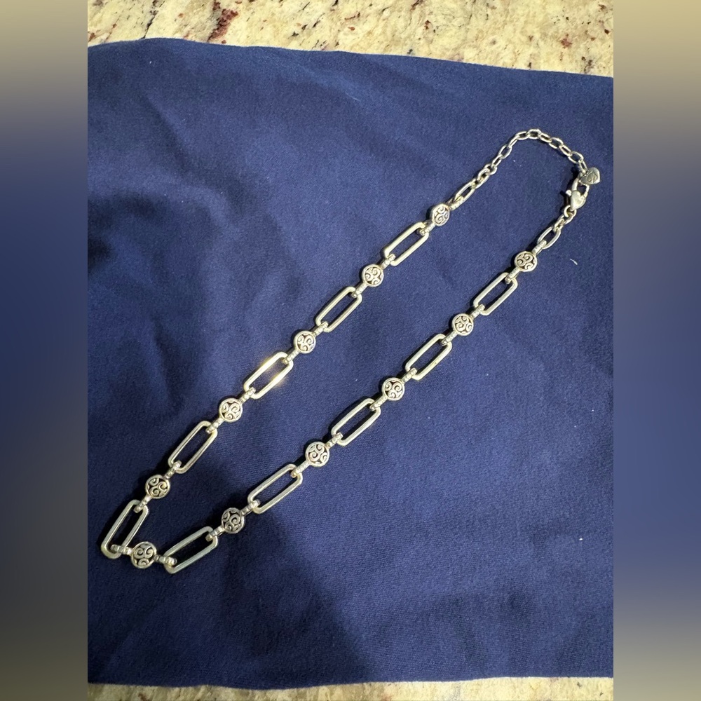 Brighton Sterling Silver-Link Necklace with Decorative Round Accents